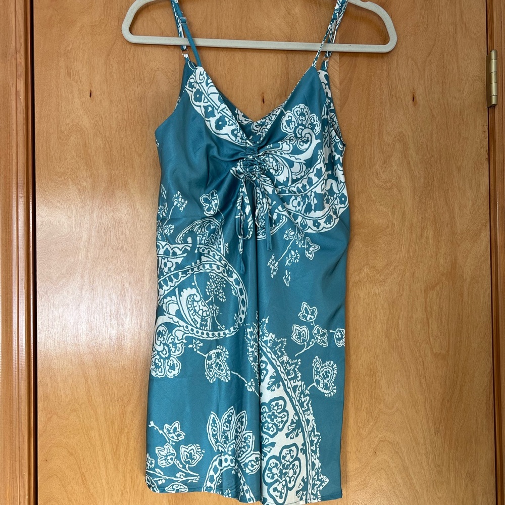 Green and White Paisley Dress